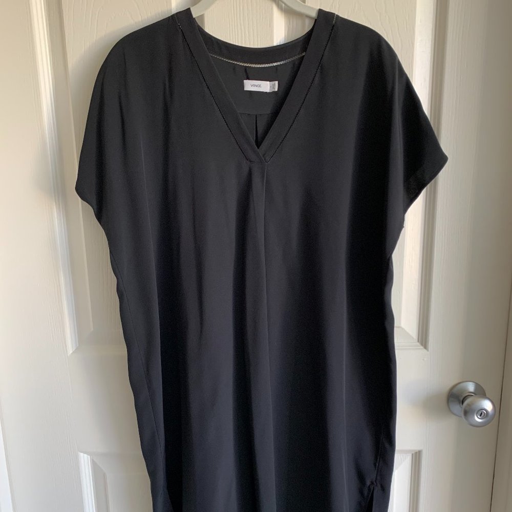 Vince Black Silk Tunic Dress